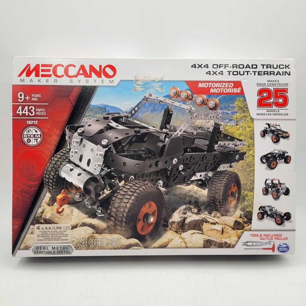 Meccano 4 X 4 Off-Road Truck 25 Models Construction Kit 16212 Ages 9+